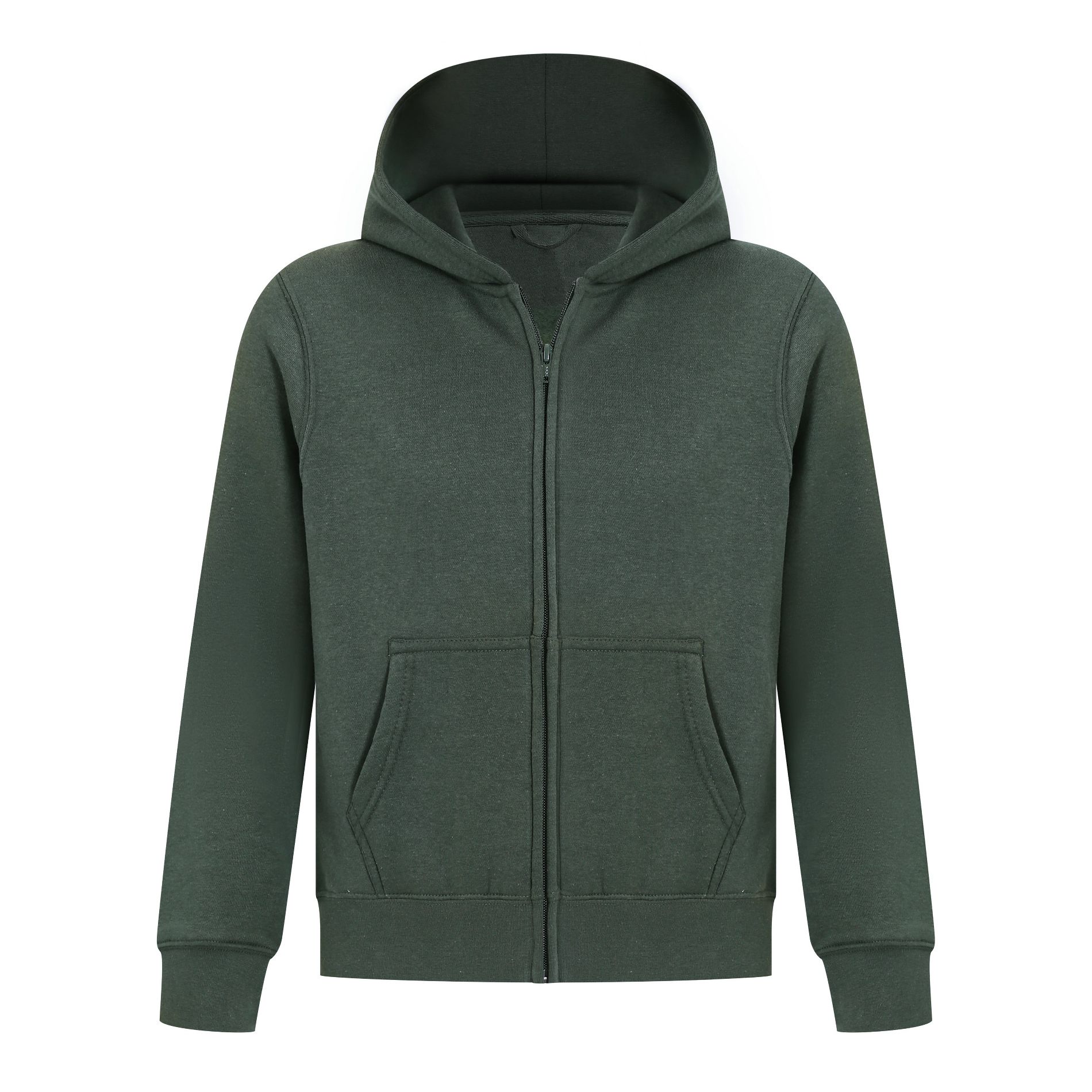 EVERYDAY KIDS Boys Zip-Up Hoodie – Soft Fleece Hooded Sweatshirt with Pockets, Green, Size 4T