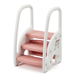 3-Step Stool for Toddlers, Kids Stepping Standing Stool with Safe Handles & Anti-Slip Feet, Plastic Kids Step Stool - 1 of 4