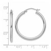 Black Bow Jewelry 2.5mm x 30mm 14k White Gold Classic Round Hoop Earrings - 4 of 4