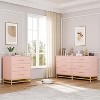 3 Drawer Dresser for Bedroom, Closet, Modern Bedroom Dresser with Gold Handles, Wooden Chest Drawer - 4 of 4