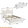 Twin/Full Boucle Bed Frame w/Flower Headboard Upholstered Princess Bed Frame for Kids/ Platform Bed Frame w/ Drawers&Lights - 2 of 4