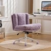 ChicFurnit Task and Office Chairs Faux Alpaca Upholstered Office Chair Swivel Chair Ergonomic Chair for Home Office, Purple, 24.8"*26.4"*37" - 2 of 4
