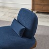 Okak Modern Upholstered Armless Reading Accent Chair with Pillow,Soft Padded Barrel Chair for Living Room,Bedroom - 4 of 4