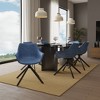 LeisureMod Markley Modern Leather Dining Swival Arm Chair - 3 of 4