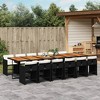 vidaXL Patio Dining Set - 13 Piece Outdoor Furniture - Black PE Rattan and Wood - Removable Cushions - Garden/Backyard/Patio/Deck - 2 of 4