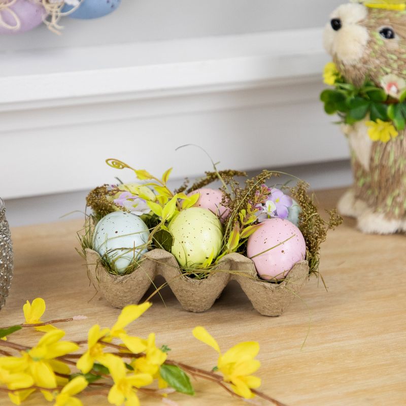 Northlight Speckled Easter Eggs with Carton Decoration - 6" - Set of 6, 3 of 7