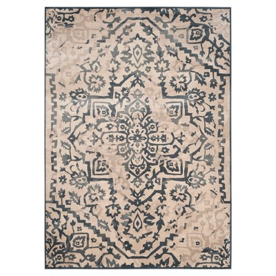 Cream/Blue Solid Loomed Area Rug - (8'X11'2") - Safavieh