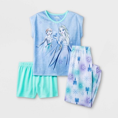 Girls' Frozen 3pc Pajama Set - Blue