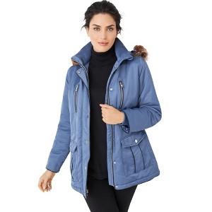 ellos Plus Size 4-Pocket High-Low Parka - 1 of 4