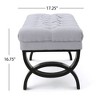 CAVINAS Upholstered Ottoman Bench, Button-Tufted Diamond Stitching Accent Stools, Entryway Benches with Half-Circle Birch Wood Legs - 3 of 4