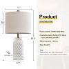 Itopfox White Modern Ceramic Bedside Lamp Set of 2 for Bedroom Decor Farmhouse Table Lamp for Living Room Office Dorm - 3 of 4