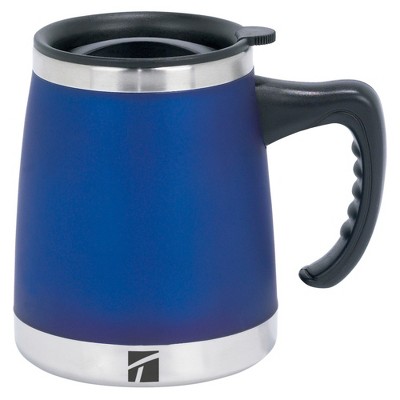 Trudeau Umbria Blue 15 Ounce Insulated Desk Mug