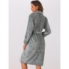 cheibear Women's Lounge Robe Soft Warm Flannel Plush Fluffy Bathrobe with Belt and Pockets - 3 of 4