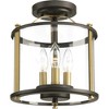 Progress Lighting Squire 3-Light Semi-Flush Lantern, Antique Bronze, Clear Glass Shade - 4 of 4