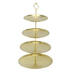Unique Bargains 4 Tier Dessert Cupcake Stand with Tiered Serving Tray for Donuts Fruits 17.72"x10.24" - 1 of 4