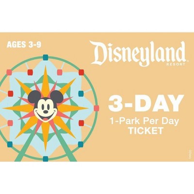 Disneyland 3 Day 1 Park per Day Ticket $390 (Ages 3-9)