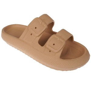 FOAMWALK Women's Flat Slip-On Textured EVA Footbed Slide Sandals - Comfy Slides for Women - 1 of 4