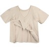 Of an Origin Oversized Organic Cotton Multi-way Maternity to Nursing Vneck Tee, The Neutrals, Oatmeal - 2 of 4