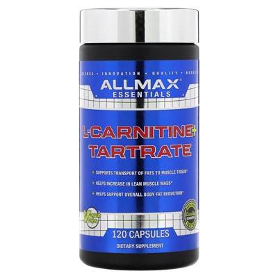 ALLMAX Essentials L-CARNITINE TARTRATE - 120 Capsules - Stimulant-Free Metabolizer - Boosts Energy, Performance & Recovery - Gluten Free & Vegetarian
