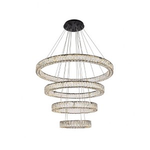 Elegant Lighting Monroe 4 - Light Chandelier in  Black - 1 of 4