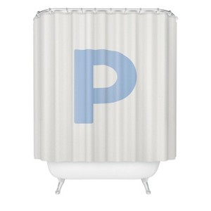 Deny Designs April Lane Art Block Monogram Shower Curtain - 1 of 3