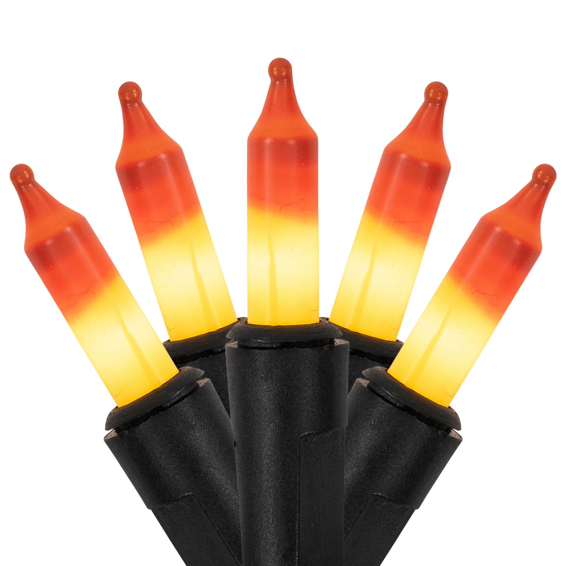 Northlight Candy Corn Mini Halloween Light Set Yellow and Orange 9.5' Black Wire - 50ct