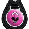 Power Rangers Pink Ranger Helmet Black Leather Keychain - 3 of 4