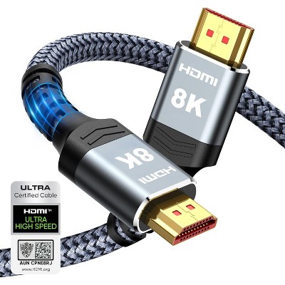8K HDMI 2.1 Cable 48Gbps, 6.6FT Ultra High Speed Braided HDMI Cord , Gaming HDMI Cable for PS5 Xbox TV Monitor