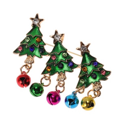 Unique Bargains Christmas Brooches YNCP7837 Alloy Dripping Wax Green 2.05"x1.97" 1 Pc