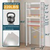Over Toilet Storage Cabinet 4 Tier Bathroom Organizer with Adjustable Shelf Waterproof Feet Pad and Basket Multifunctional - 2 of 4