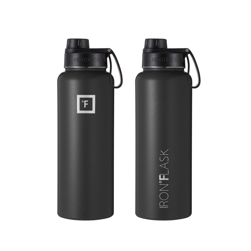 IRON FLASK 40oz Wide Mouth Sports Water Bottle - 3 Lids, Leak Proof, Double Walled Vacuum Insulated, 4 of 11