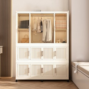 Portable Wardrobe Closet Storage Organizer for Clothes, Armoire Wardrobe Closet with Wheels for Bedroom, Office - 1 of 4