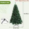 6FT/7 ft Artificial Christmas Tree w/ Tips & Lights Green Holiday Tree for Living Room Office Party Decoration, Hinged Artificial Pine Lighted Holiday - 3 of 4