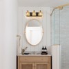 LLHZSY Dimmable Square Bathroom Crystal Vanity Light Wall Sconces - 3-Light - Black&Gold - 4 of 4