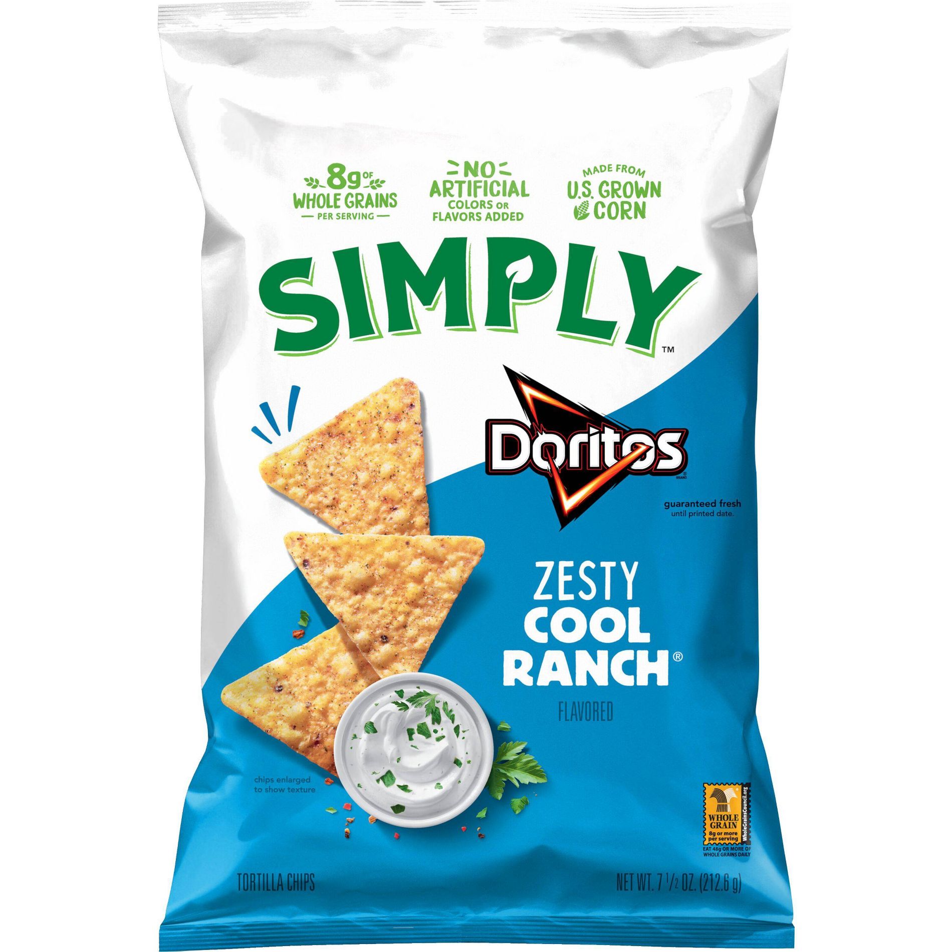 Simply Doritos Tortilla Chips Zesty Cool Ranch - 7.5oz