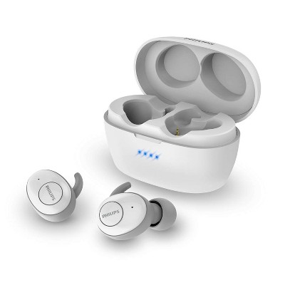 Philips T3215 Bluetooth 5.1 Wireless in-Ear Earbuds, TWS Stereo Headphones, IPX4, Up to 24 (6 + 18) hrs of Playtime (USB-C Charging), White (TAT3215WT)