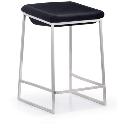 Modern Lids 25.6" Dark Gray Metal Counter Stool - Set of 2