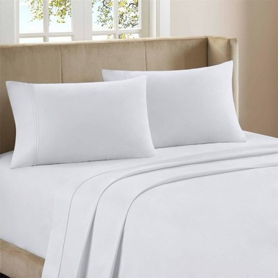 Queen 1000 Thread Count Cotton Solid Sheet Set White - Aireolux