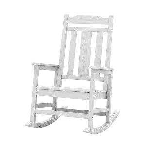 Hyleory HDPE Modern Resin Rocking Chair, Extra Wide Outdoor Adirondack Chair - 1 of 4