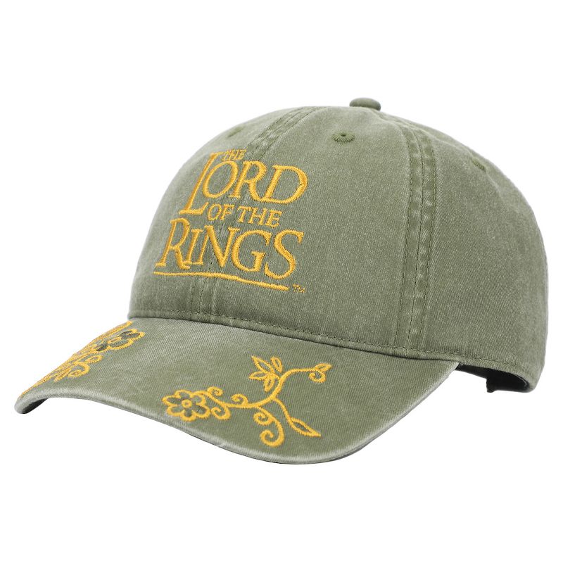 The Lord of the Rings Logo Washed Green Cotton Twill Hat, 1 of 7