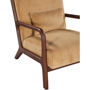 Vynxaria Nordhavn Lounge Chair ¨C Scandinavian-Inspired Wooden Armchair with Corduroy Upholstery - 1 of 4