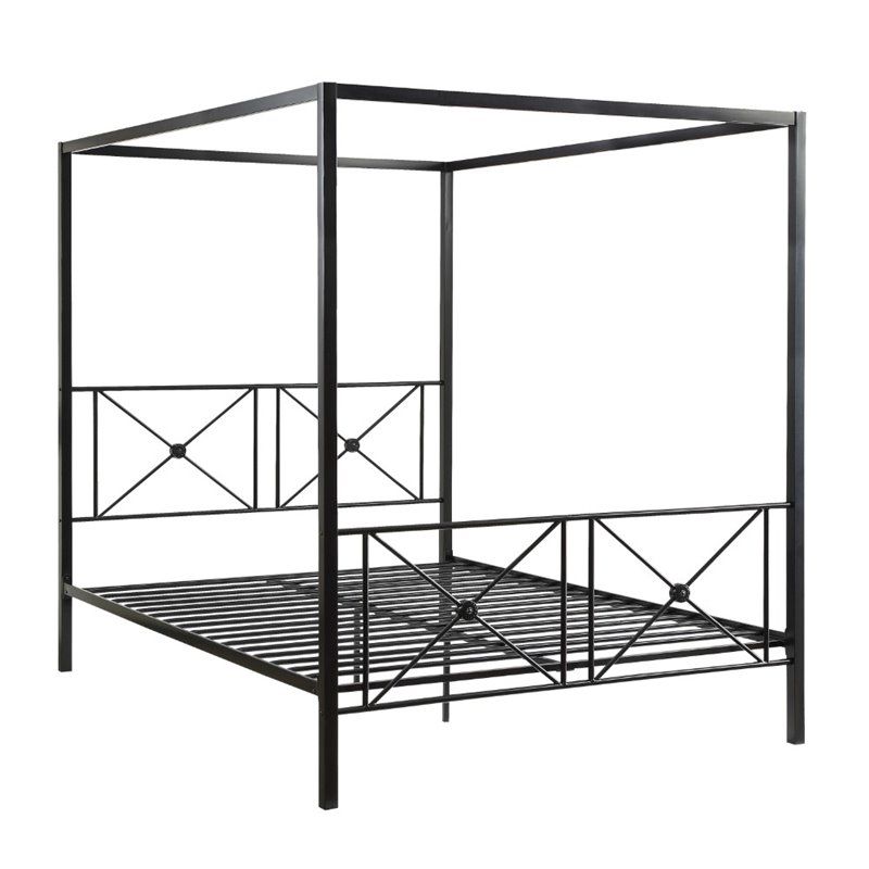 Rapa Queen Metal Canopy Platform Bed in Black - Lexicon, 1 of 6