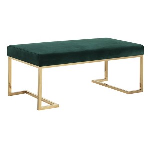 Clay Upholstered Bench with Gold Metallic Legs Evergreen - Picket House Furnishings
