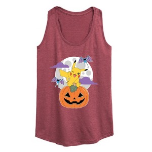 Women's - Pokémon - Pikachu Pumpkin With Moon Graphic Racerback Tank - 1 of 4