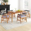 Tangkula 5PCS Patio Dining Set Solid Wood Furniture w/ Rattan Backrest & Seat Cushions - 4 of 4