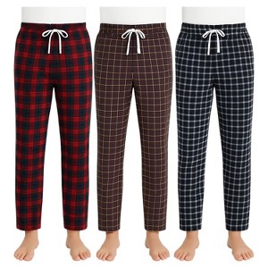 Men's 3 Pack Plaid Flannel Pajama Pants | Cozy, Comfortable & Classic - 1 of 4