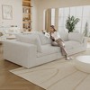 118.2" Corduroy Cloud Feather-filled Straight Sectional Sofa with Deep Seat, Double-Layer Design, Removable Cushions, No Assembly, and DIY Combination - 3 of 4