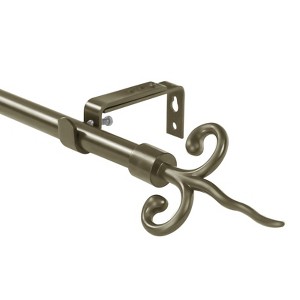 Urbanest Adjustable Flame Finial Curtain Drapery Rod Set, 5-8-inch - 1 of 4