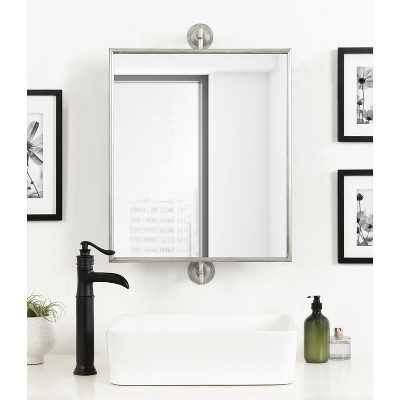 Darbridge Silver Rectangular Pivot Bathroom Vanity Mirror