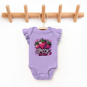 The Juniper Shop Berry Sweet Strawberry Baby Flutter Sleeve Bodysuit - 1 of 2